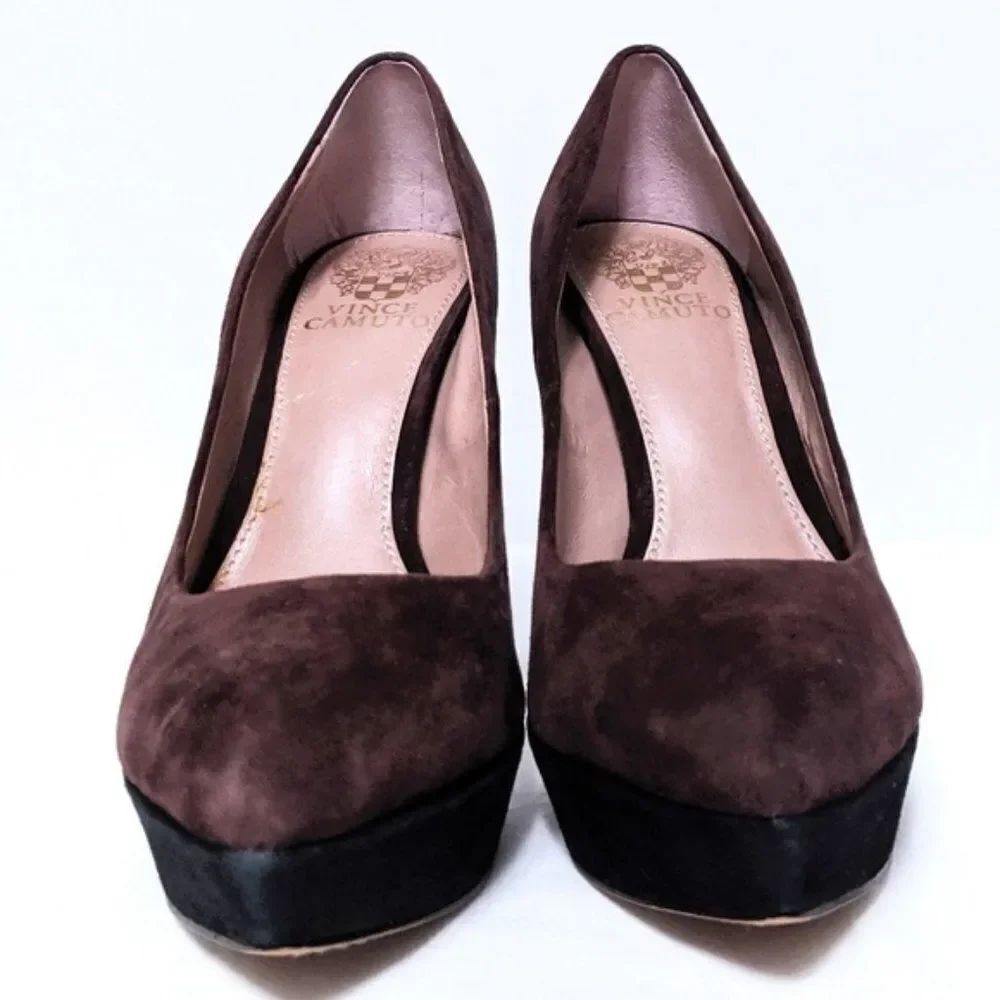 VINCE CAMUTO Ritz Suede Two-Tone Platform Heels 6.5 - Picture 2 of 9